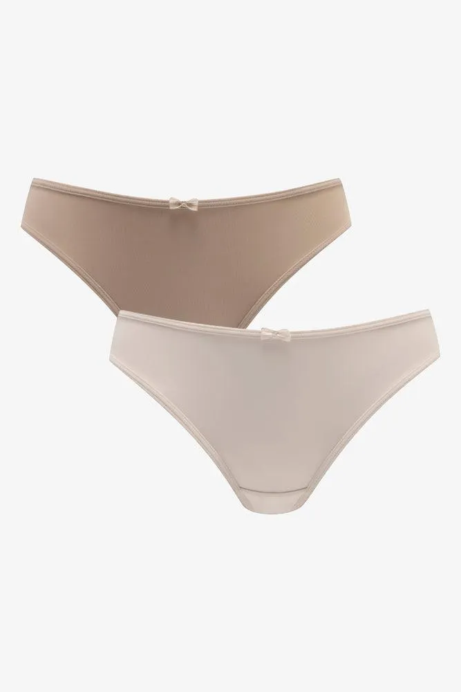2 Pack Bikini Panties Natural