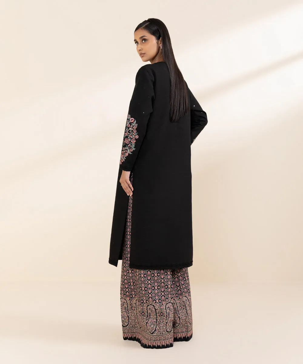 2 Piece - Embroidered Khaddar Suit