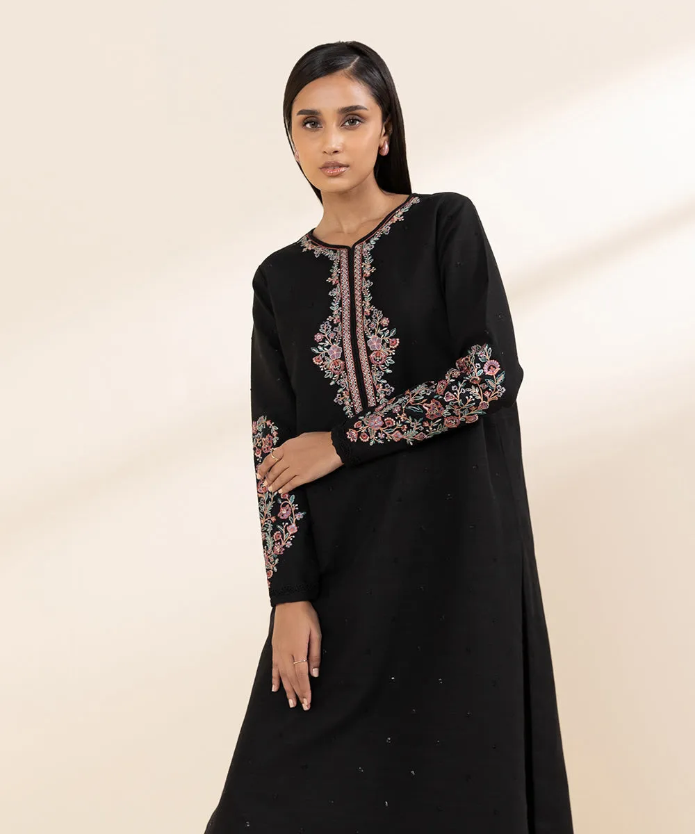 2 Piece - Embroidered Khaddar Suit