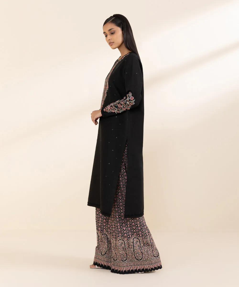 2 Piece - Embroidered Khaddar Suit