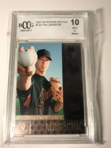 2007 SP Rookie Edition #124 Tim Lincecum Giants Baseball Card In Case