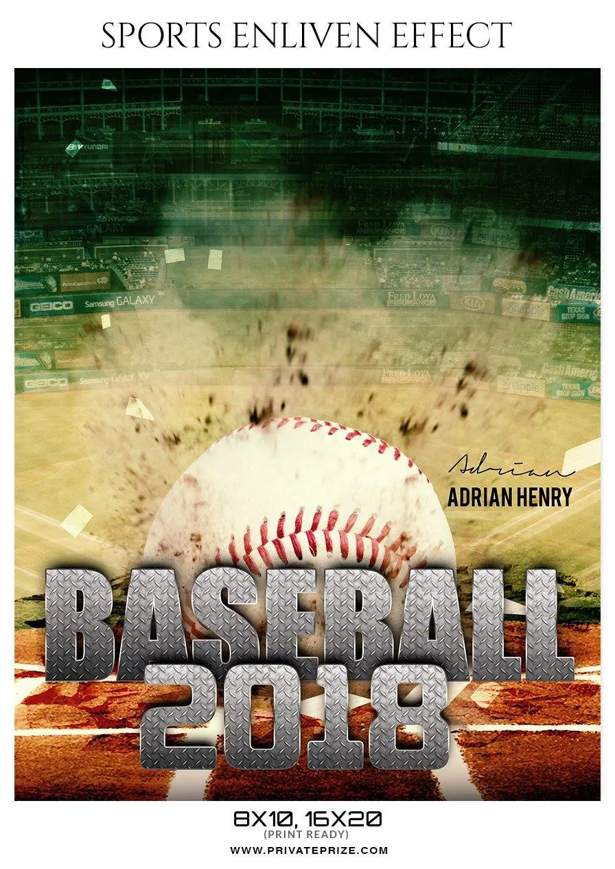 Adarian Henry - Baseball Sports Enliven Effects Photography Template