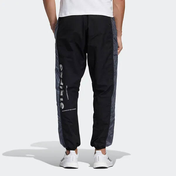adidas M Wrd Wov Pnt Contrasting Colors Loose Woven Sports Pants Black