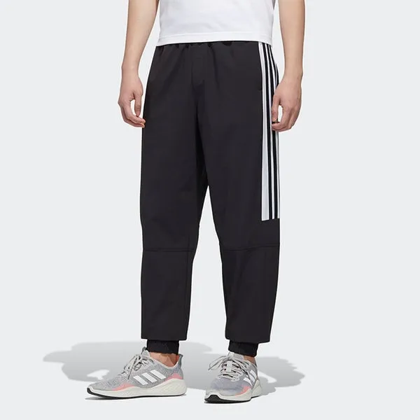 adidas neo M Ss Tcns Tp 2 Colorblock Bundle Feet Casual Loose Sports Long Pants Black White