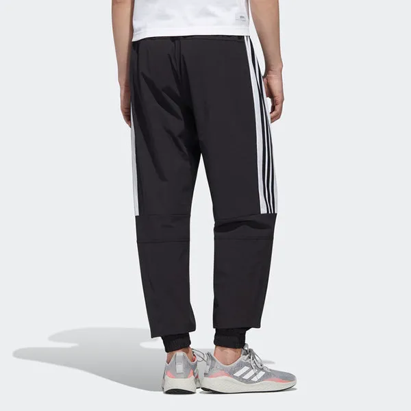 adidas neo M Ss Tcns Tp 2 Colorblock Bundle Feet Casual Loose Sports Long Pants Black White