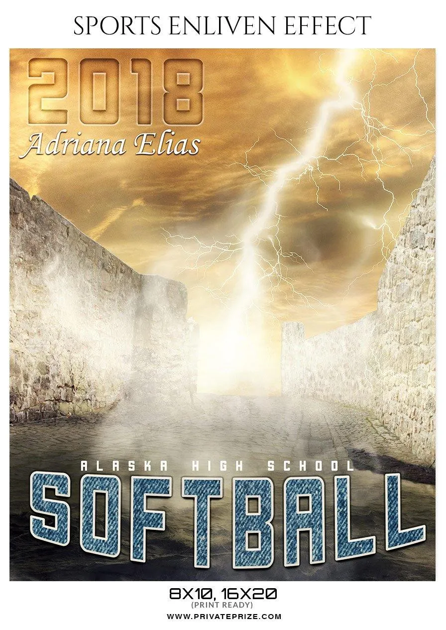 Adriana Elias  - Softball Sports Enliven Effect Photography Template