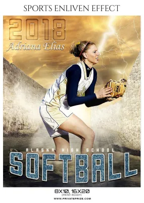 Adriana Elias  - Softball Sports Enliven Effect Photography Template