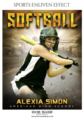 Alexia Simon - Softball Sports Enliven Effect Photography template
