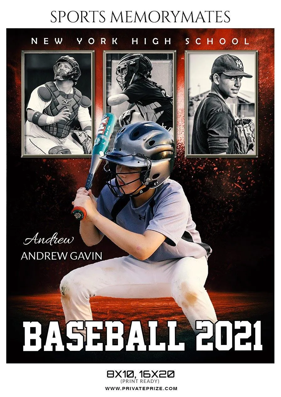 Andrew Gavin - Baseball Sports Memorymate Photography Template