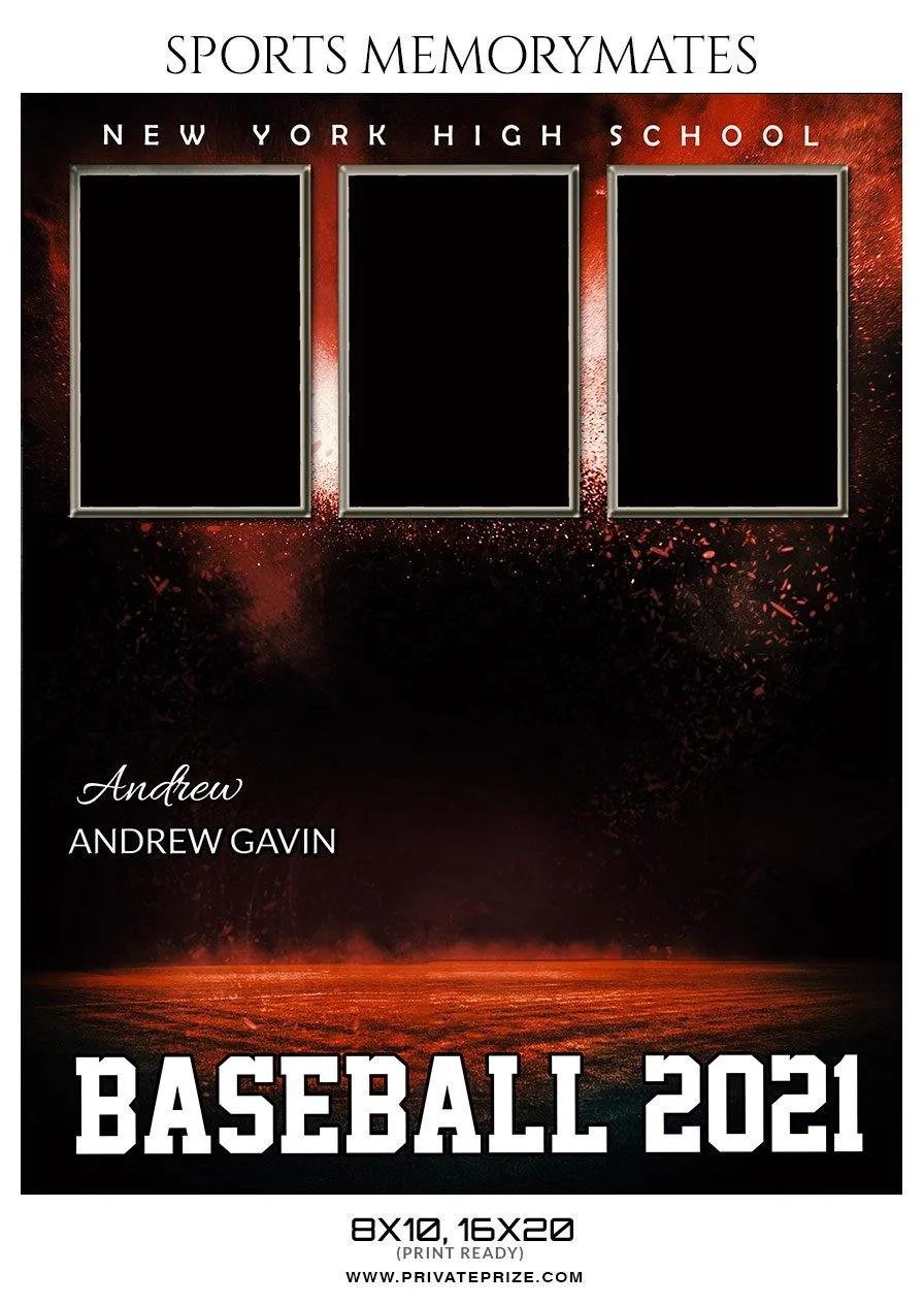 Andrew Gavin - Baseball Sports Memorymate Photography Template