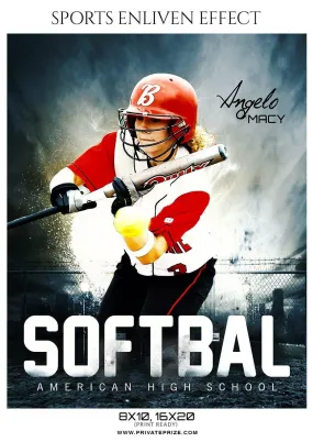 Angelo Macy - Softball Sports Enliven Effect Photography template