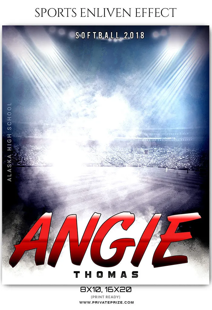 Angie Thomas - Softball Sports Enliven Effects Photoshop Template