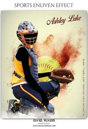 Ashley luke - Softball Sports Enliven Effects Photography Template