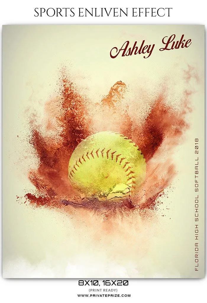 Ashley luke - Softball Sports Enliven Effects Photography Template