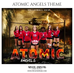 Atomic Angels Volleyball Themed Sports Photography Template