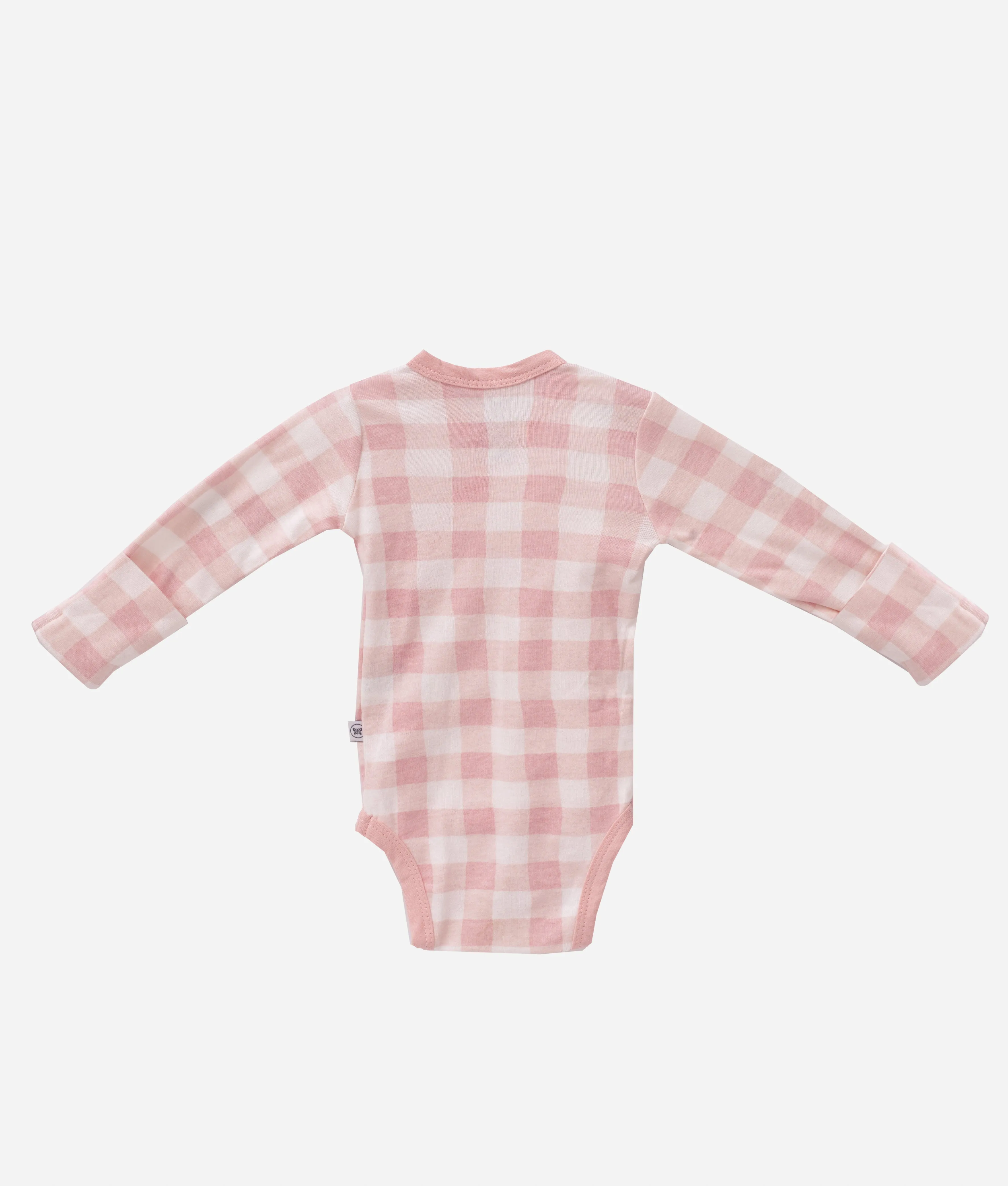 Baby Girl Bodysuit & Footed Pant 2Pcs Set - Pink Plaid
