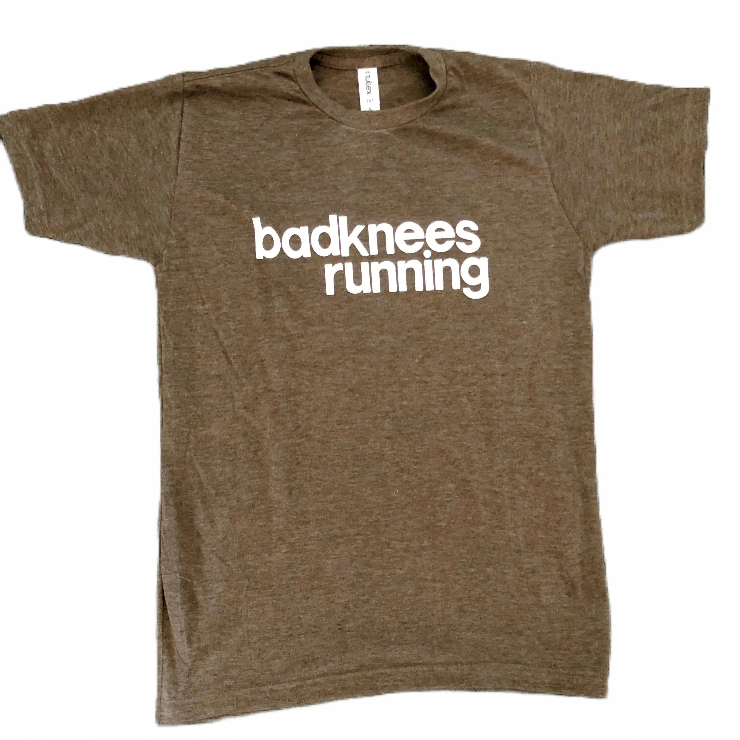 badknees running T-shirt - Heather Brown