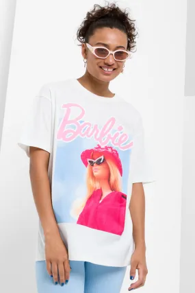 Barbie Oversized Short Sleeve T-Shirt White
