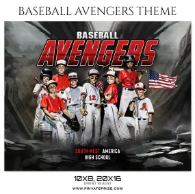 Baseball Avengers Themed Sports Photography Template