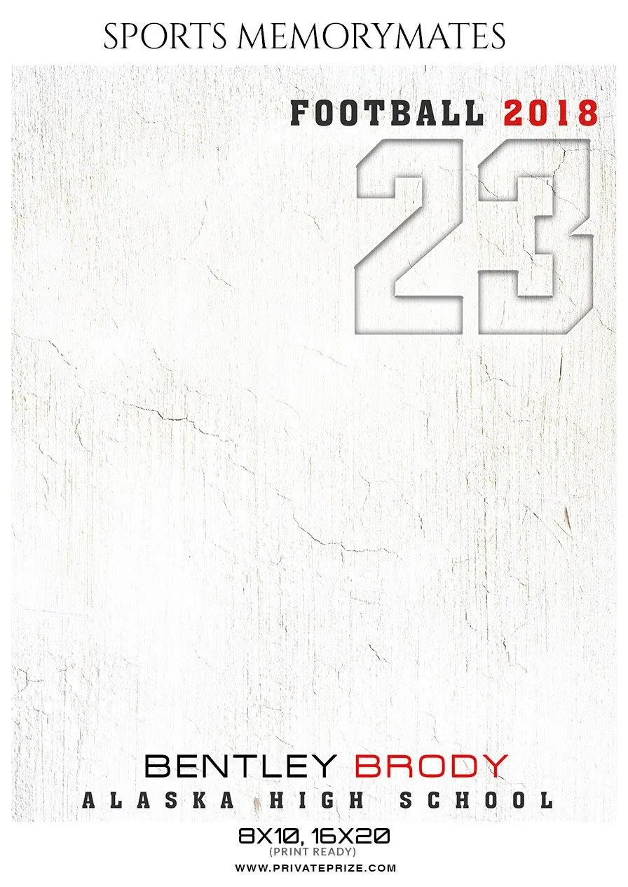 Bentley Brody - Football  Memory Mate Photoshop Template