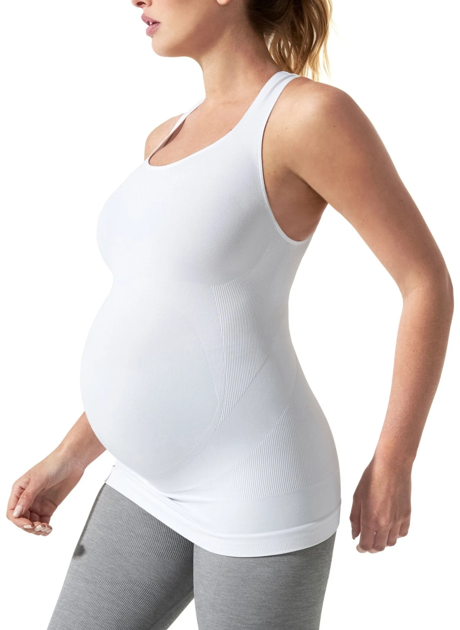 BLANQI Sport-Support Maternity Crossback Tank - White