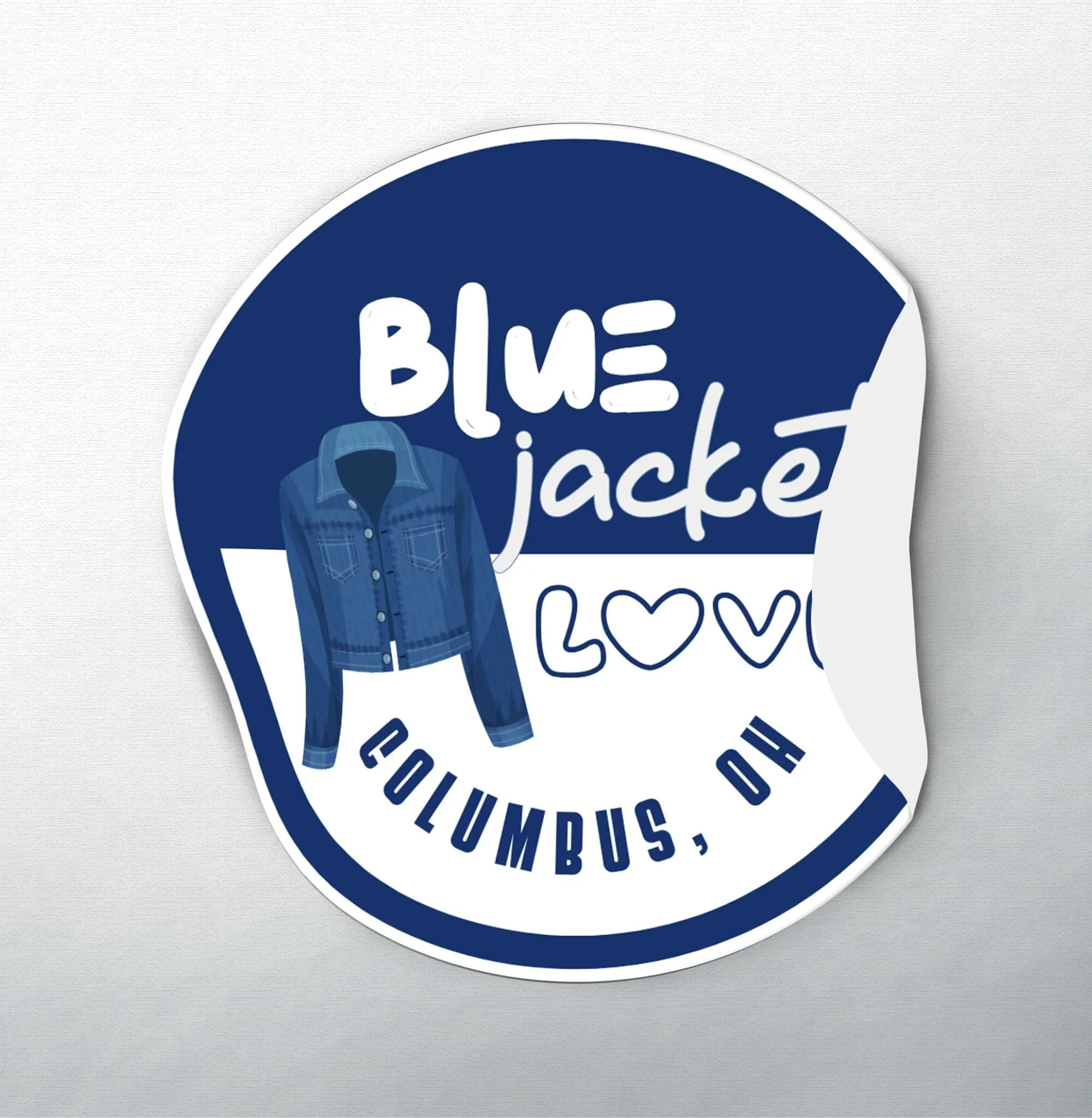Blue Jacket Love Sticker