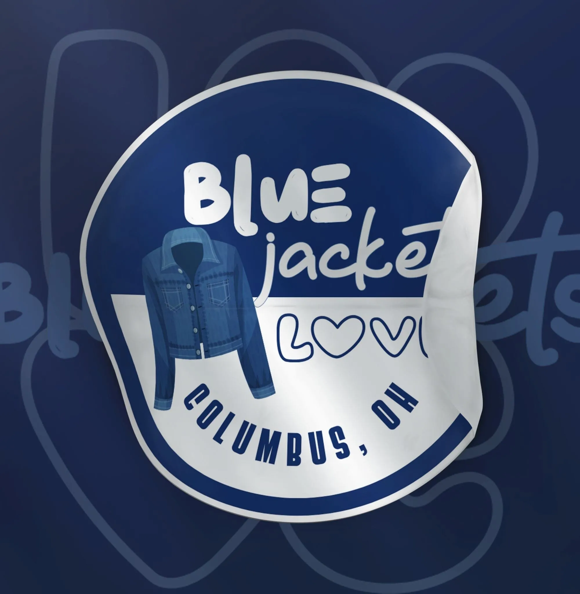 Blue Jacket Love Sticker