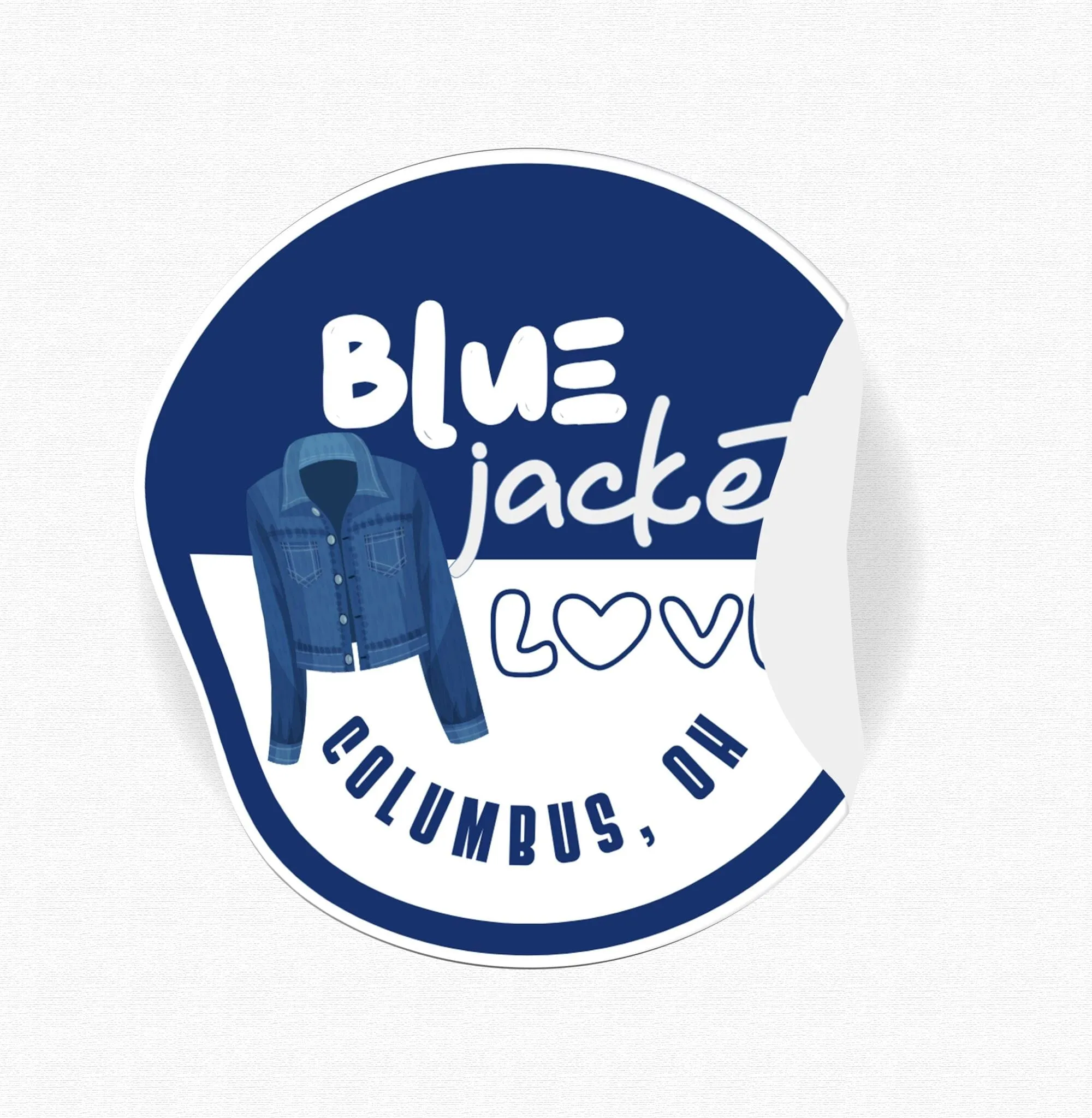 Blue Jacket Love Sticker