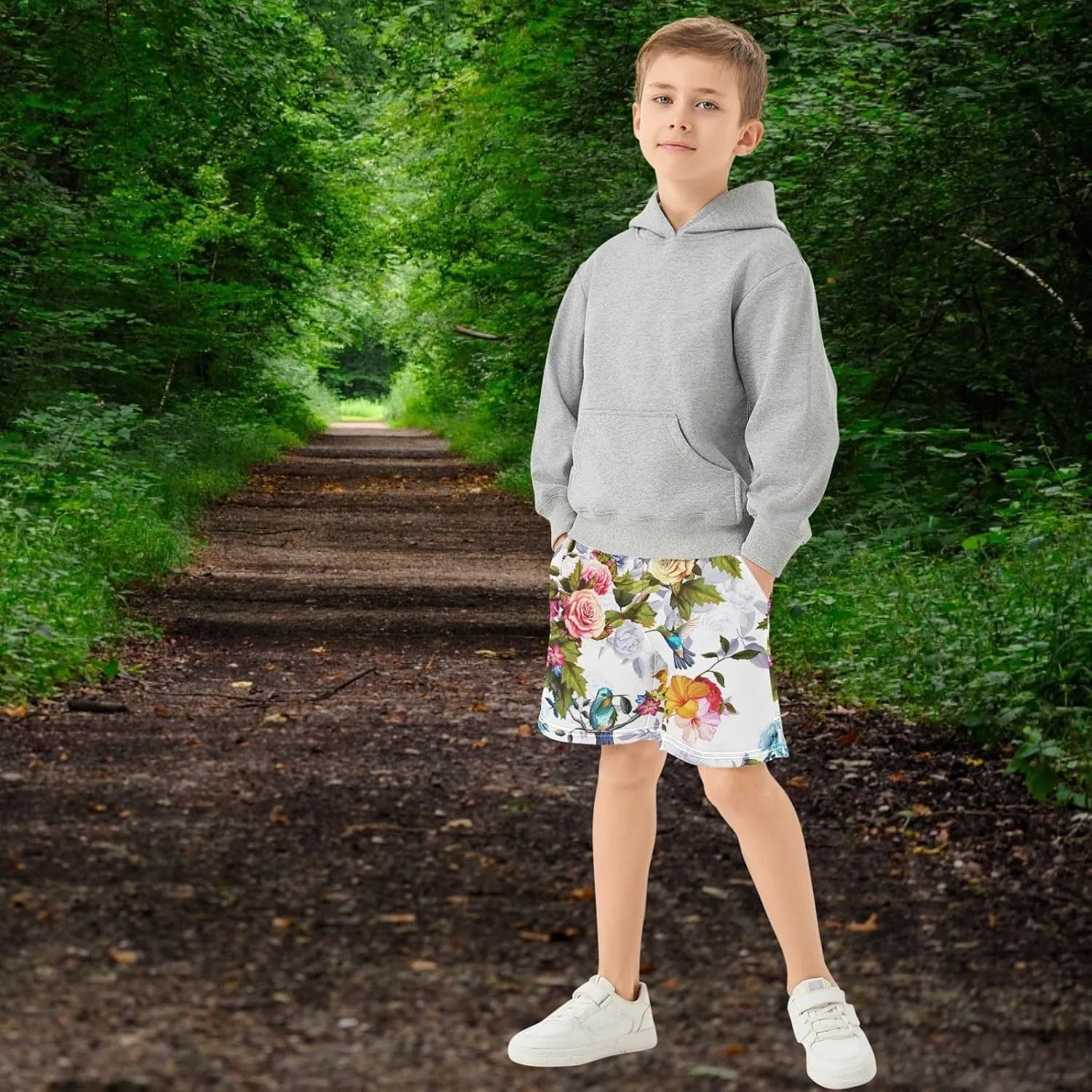 Boys Athletic Shorts Size 7-15 Boys' Casual Shorts with Pockets Elastic Waist Summer Kids Bottom for Sports Homewear