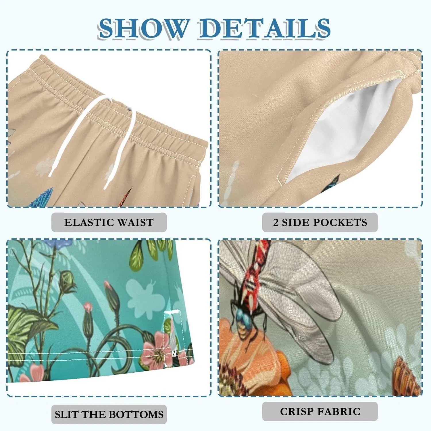 Boys Athletic Shorts Size 7-15 Boys' Casual Shorts with Pockets Elastic Waist Summer Kids Bottom for Sports Homewear