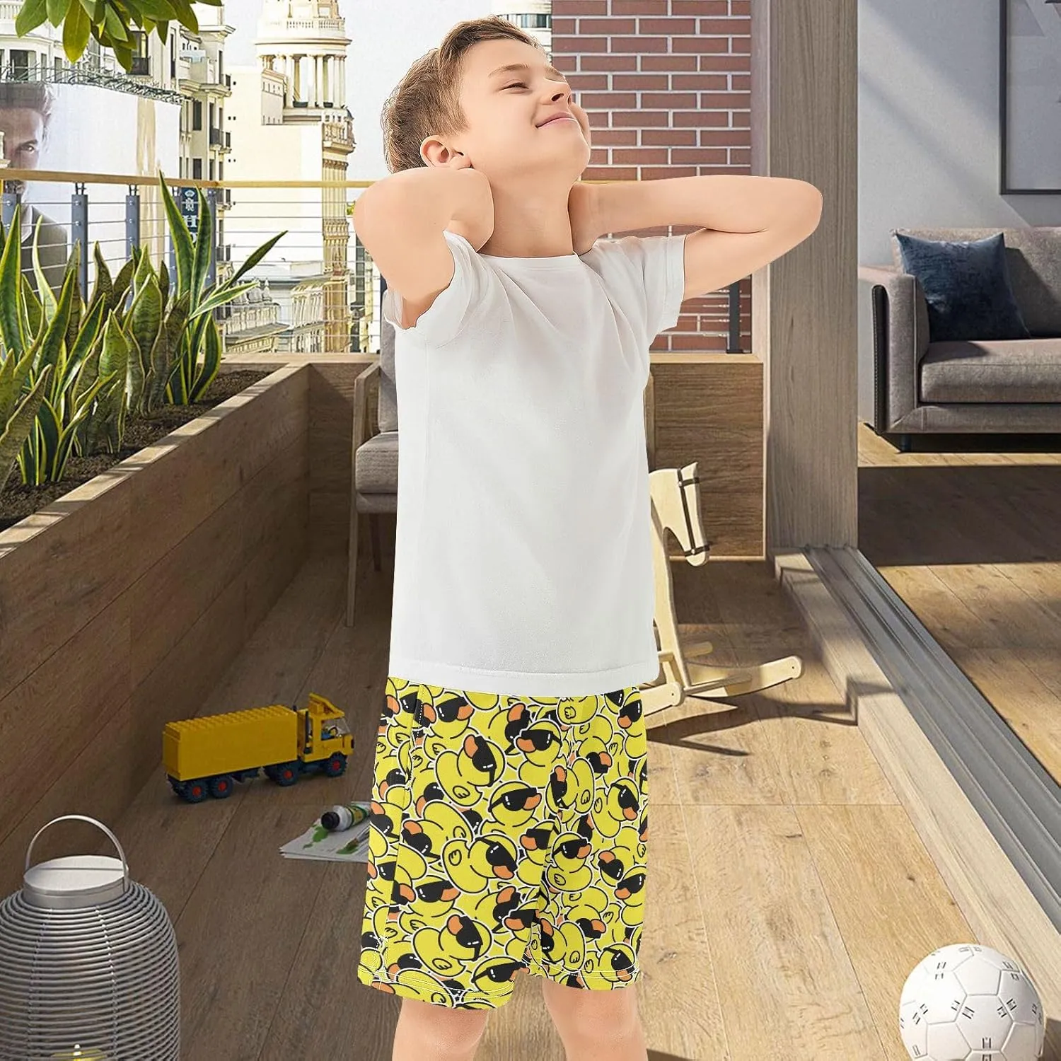 Boys Athletic Shorts Size 7-15 Boys' Casual Shorts with Pockets Elastic Waist Summer Kids Bottom for Sports Homewear