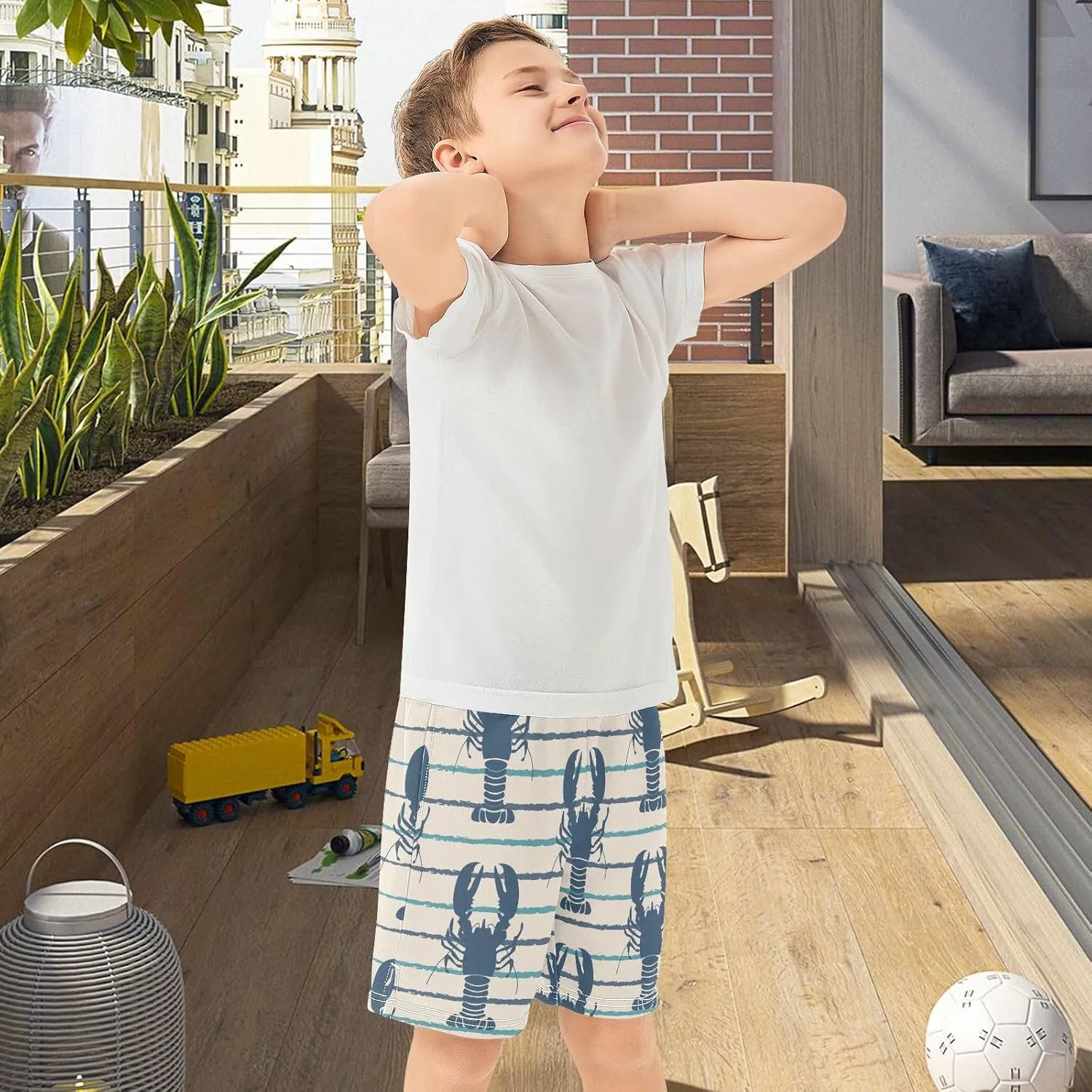 Boys Athletic Shorts Size 7-15 Boys' Casual Shorts with Pockets Elastic Waist Summer Kids Bottom for Sports Homewear