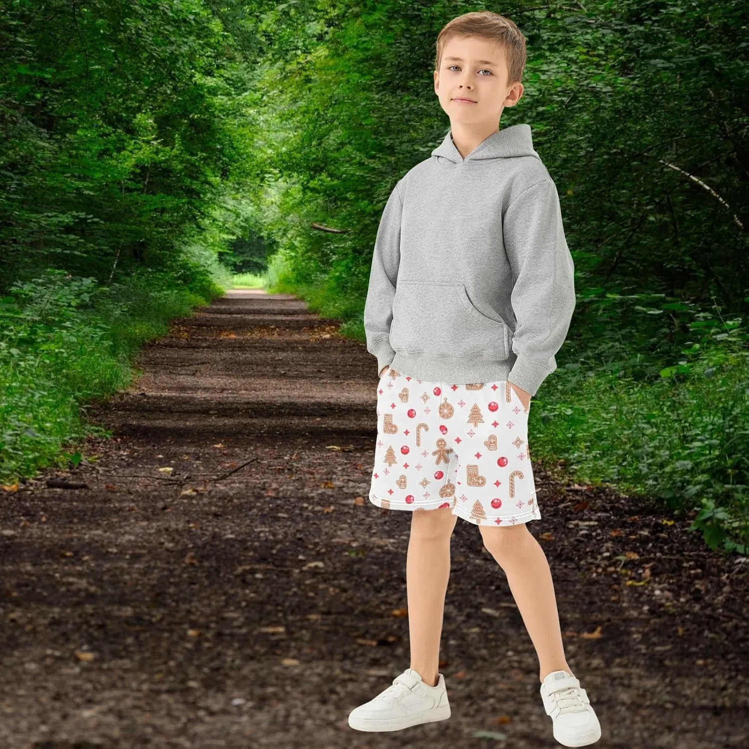 Boys Athletic Shorts Size 7-15 Boys' Casual Shorts with Pockets Elastic Waist Summer Kids Bottom for Sports Homewear