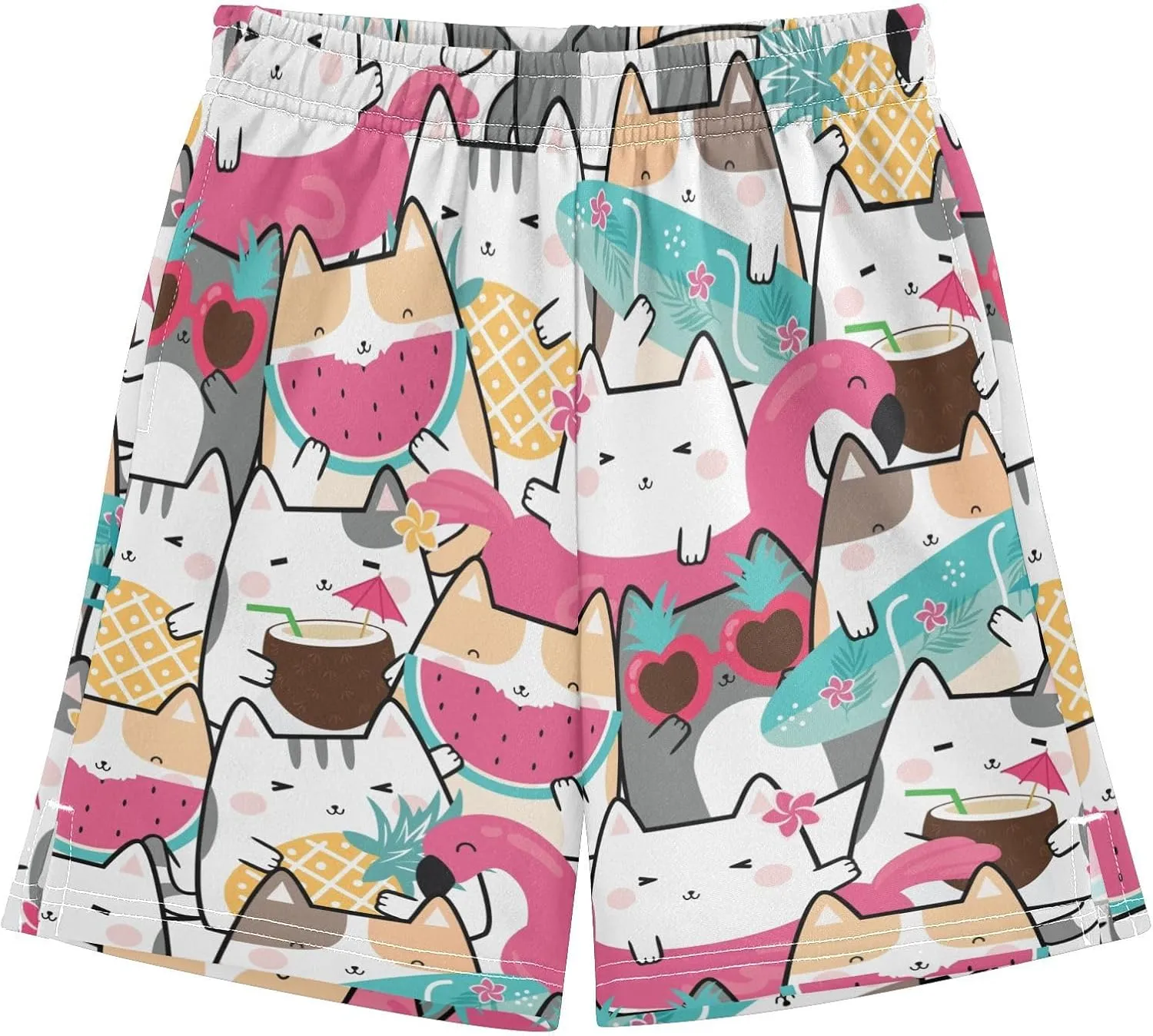 Boys Athletic Shorts Size 7-15 Boys' Casual Shorts with Pockets Elastic Waist Summer Kids Bottom for Sports Homewear