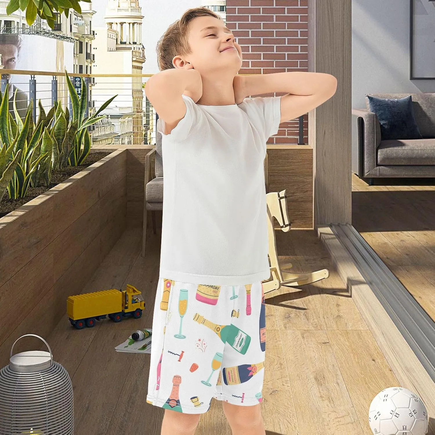 Boys Athletic Shorts Size 7-15 Boys' Casual Shorts with Pockets Elastic Waist Summer Kids Bottom for Sports Homewear