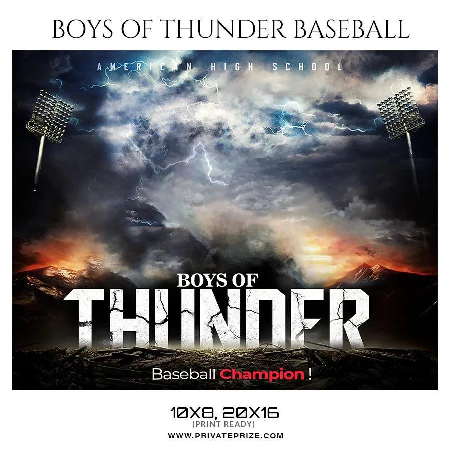 Boys Of Thunder - Baseball Sports Theme Sports Photography Template