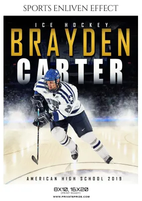 Brayden Carter - Ice Hockey Sports Enliven Effects Photography Template