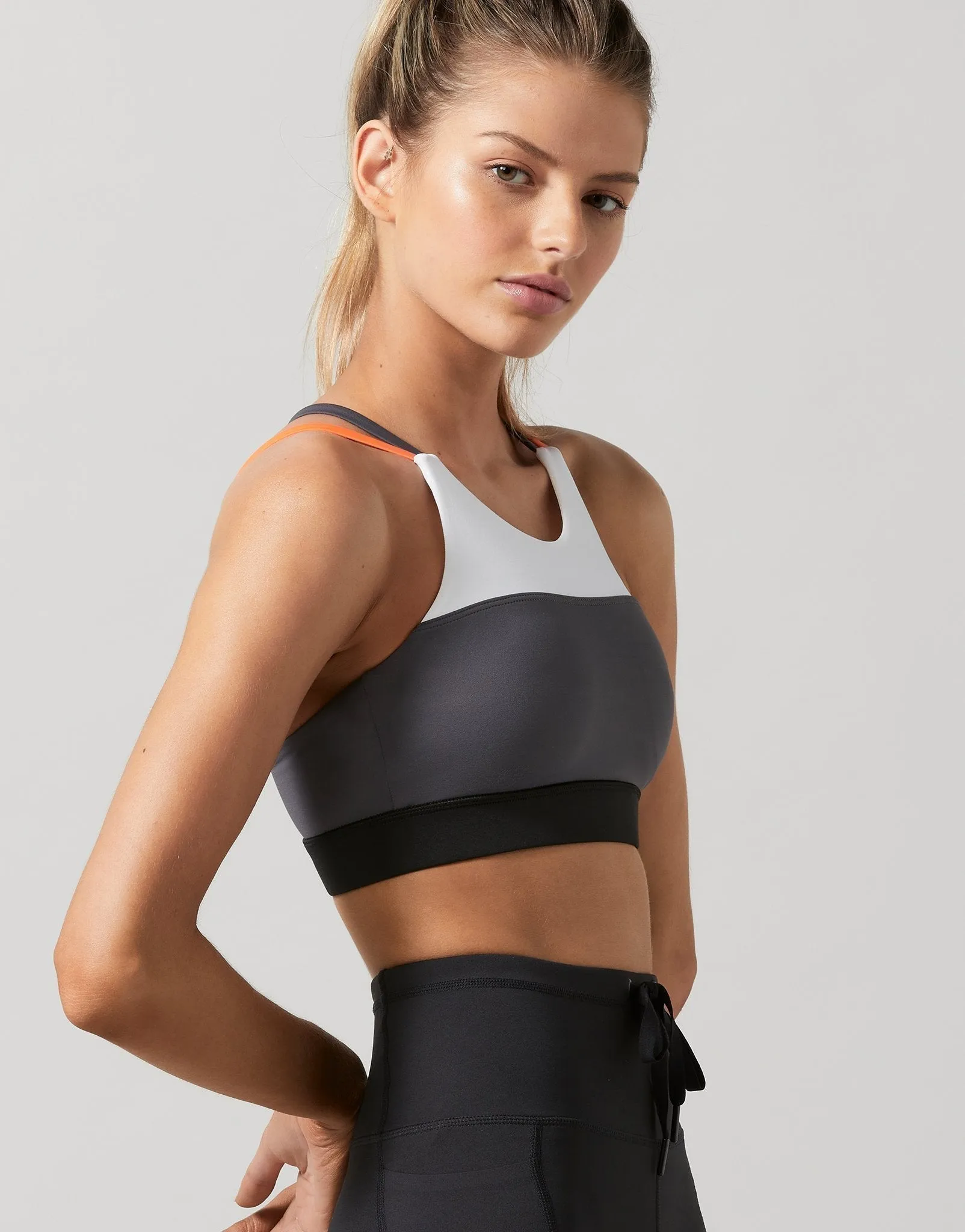 Brooke Sports Bra in White, Grey, & Magnet