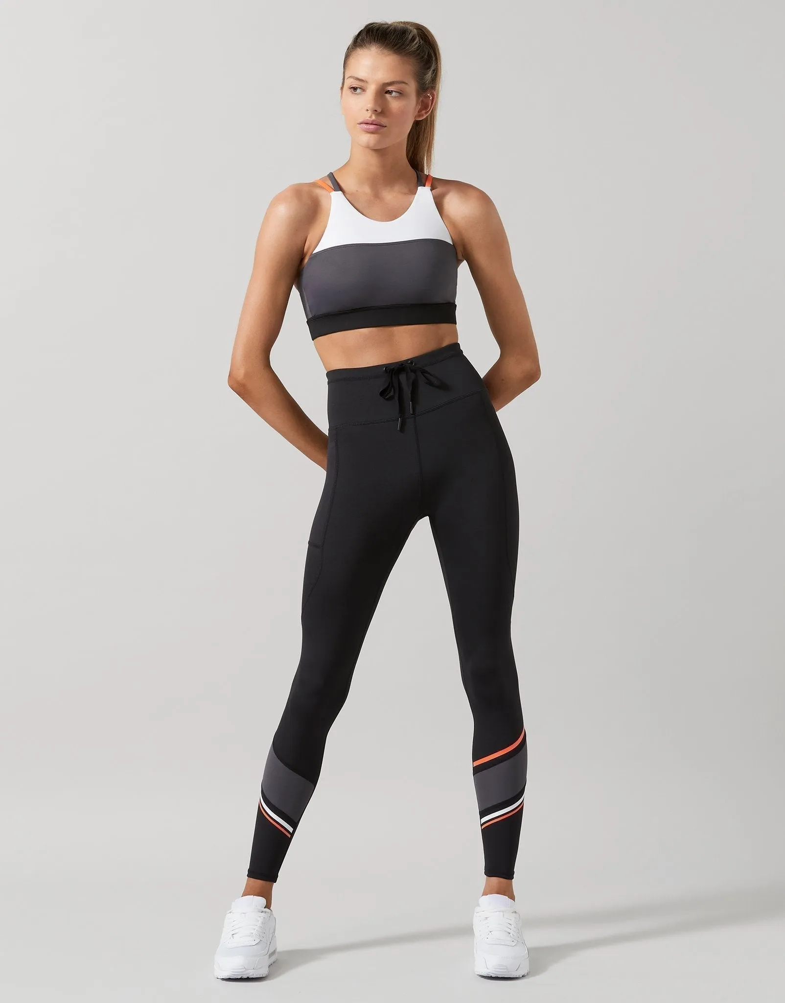 Brooke Sports Bra in White, Grey, & Magnet