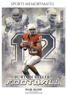 Burton Keller - Football Sports Memory Mates Photography Template
