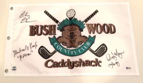 Caddyshack Signed Bushwood Country Club Golf Pin Flag W/Chevy Chase, Michael O'Keefe "Noonan" & Cindy Morgan "Lacey