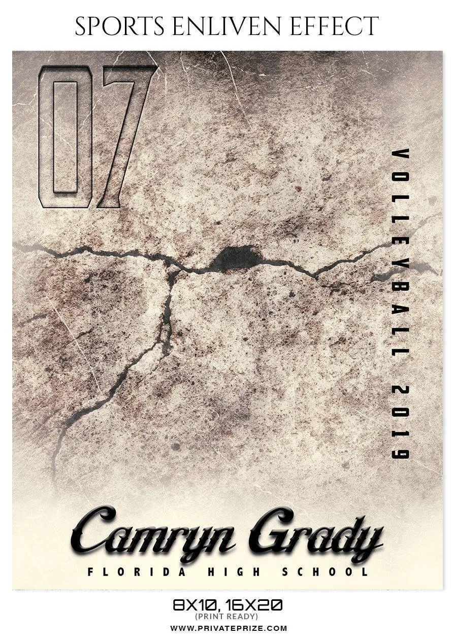 Camryn Grady - Volleyball Sports Enliven Effects Photoshop Template