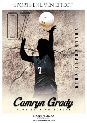 Camryn Grady - Volleyball Sports Enliven Effects Photoshop Template