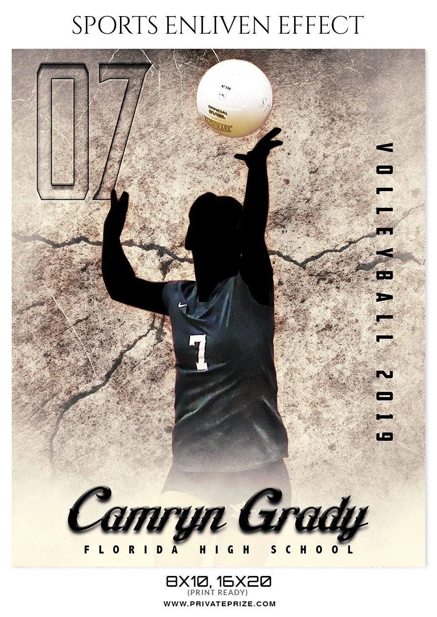 Camryn Grady - Volleyball Sports Enliven Effects Photoshop Template