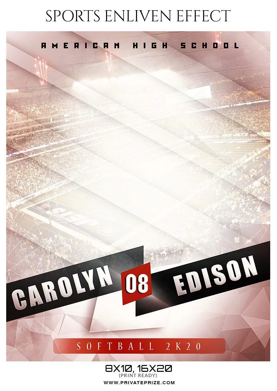 Carolyn Edison - Softball Sports Enliven Effect Photography template