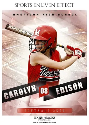 Carolyn Edison - Softball Sports Enliven Effect Photography template