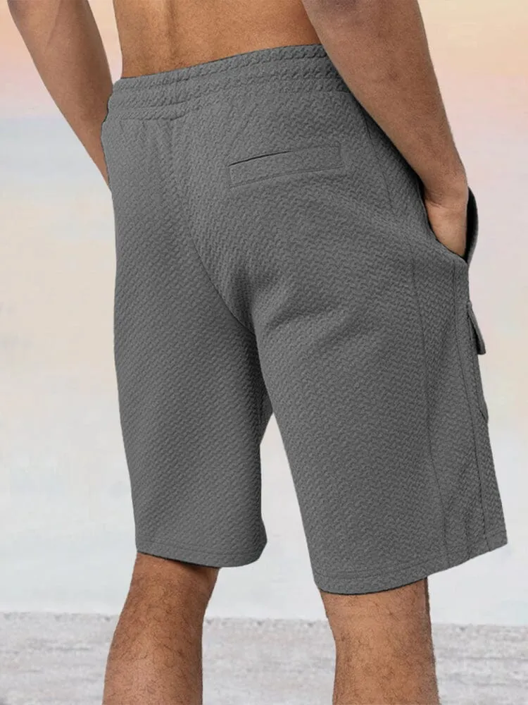 Casual Round Neck Stretchy T-shirt Shorts Sports Set