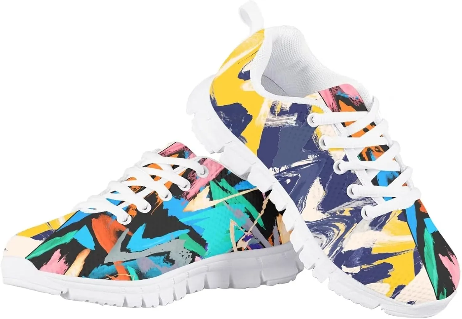 Cat Dog Print Mesh Tennis Shoes for Kids Girls Soft Breathable Lightweight Cute Athletic Running Shoes