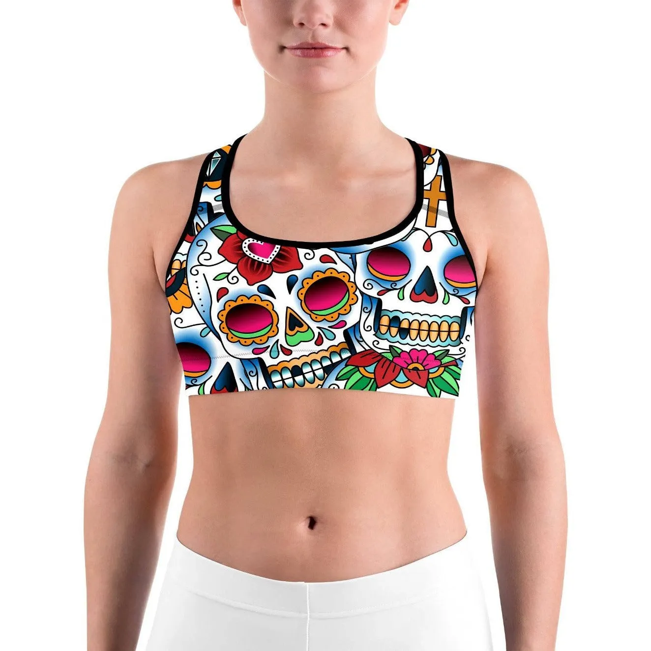 Colorful Dead - Sugar Skull Sports Bra