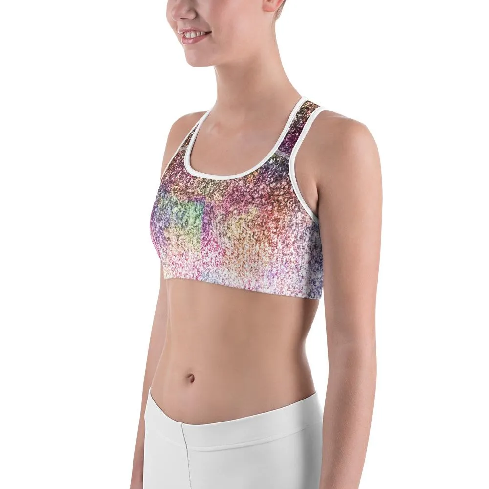 Colorful Sparkles Sports Bra